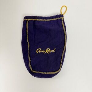 Vintage 1980's Crown Royal Whiskey Purple Felt Drawstring Pouch Bottle Bag